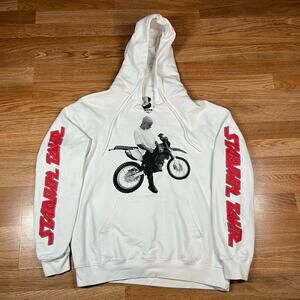 Justin Bieber Mens H&M Purpose Stadium‎ Tour White Hoodie 2017 Sz Large Preowned